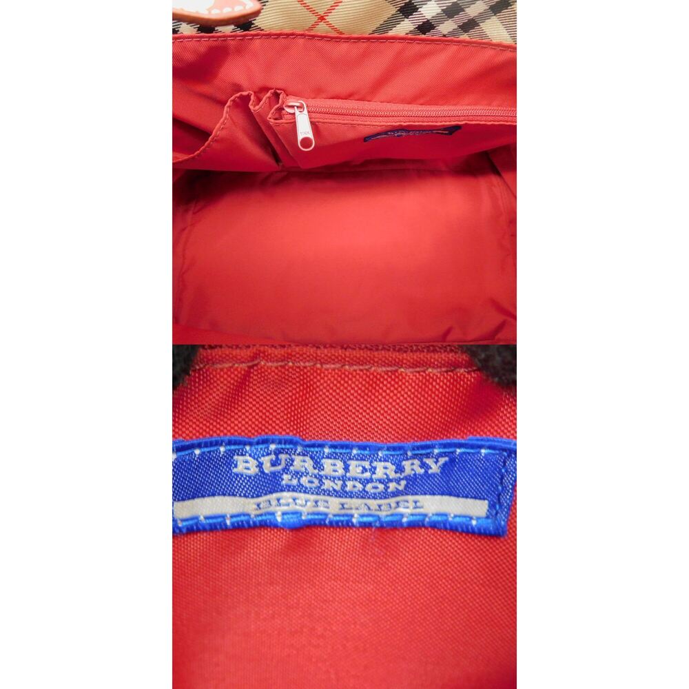 BURBERRY BLUELABEL Check Handbag Red Compact - Picture 6 of 7